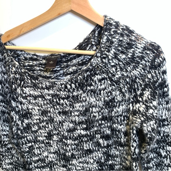 Ann Taylor Black White Knit Wool Sweater Size Medium - Picture 4 of 16